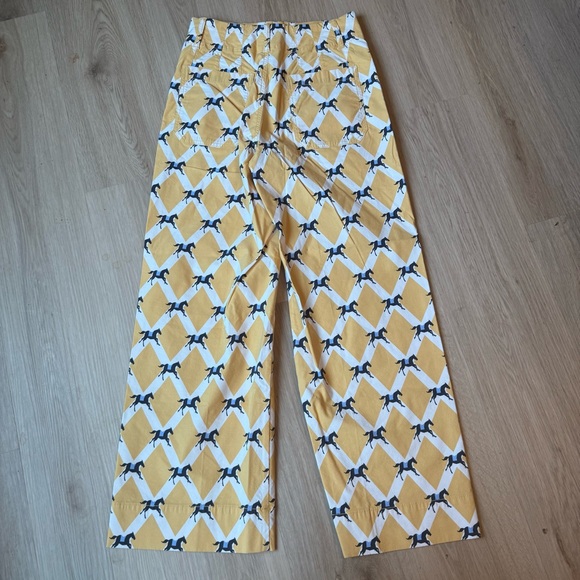 Anthropologie Maeve The Colette Cropped Wide Leg Pant Horse Sz 26 Kentucky Derby - Picture 3 of 5